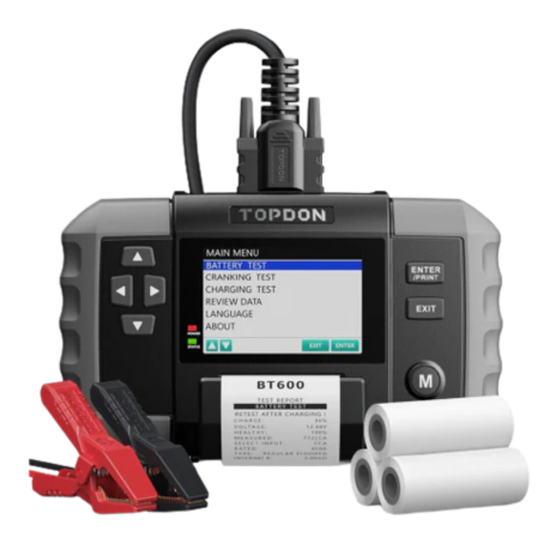 Topdon BT600 Battery Tester with Printer 12/24V