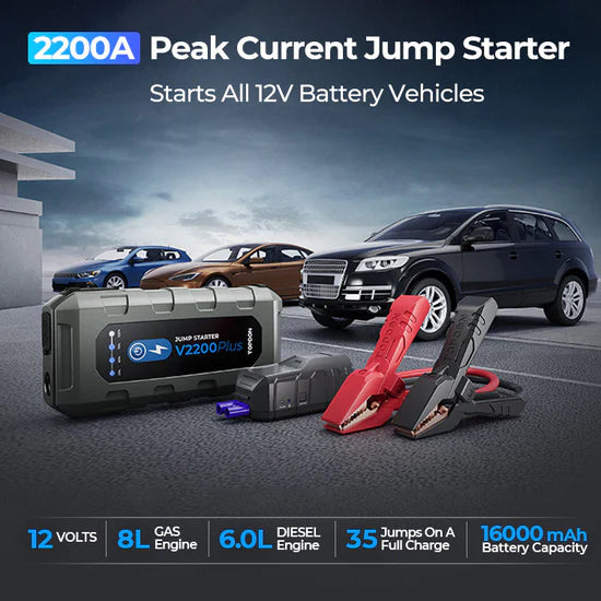 Topdon V2200 PLUS Jump Starter + Battery Tester 2200A