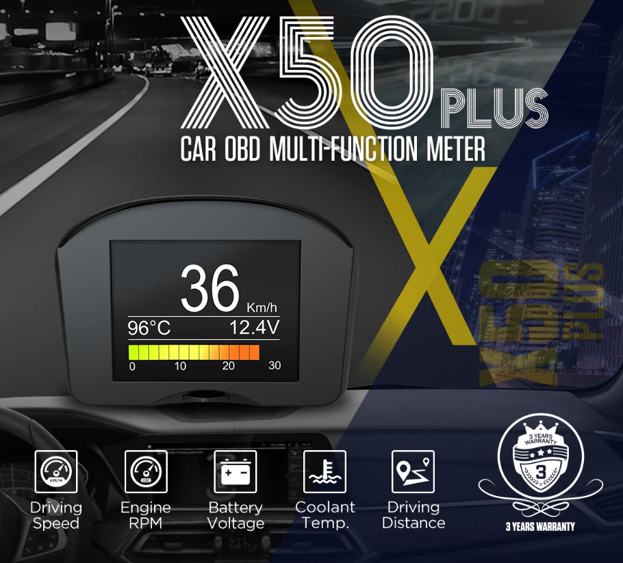 AUTOOL X50 OBD2 Heads Up Display Trip Computer, OBD2 Speedometer