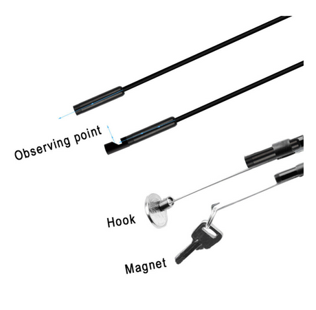 WiFi borescope hook mirror and magnet accessories