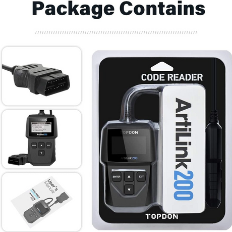 Topdon AL200 code reader package contents