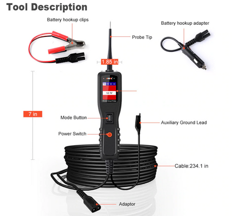 ancel bp100 power probe 12/24v