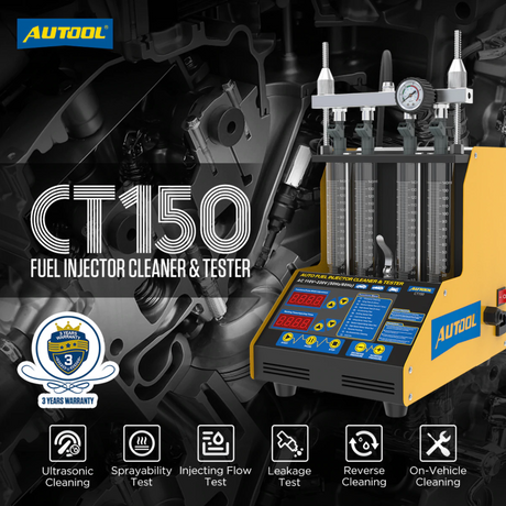 AUTOOL CT150 Ultrasonic Fuel Injector Tester + Cleaner (Petrol) - Premium Diagnostic Equipment