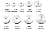 9pcs aluminum collars/discs in different sizes
