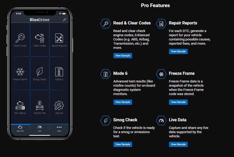  BlueDriver Bluetooth Pro OBDII Scan Tool for iPhone