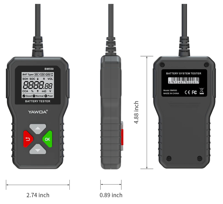 Kingbolen BM550 Vehicle Battery Tester 6-24V