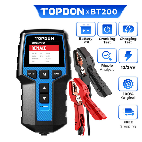 Topdon BT200 12V/24V Battery Load Tester | Topdon BT200 Battery Tester ...