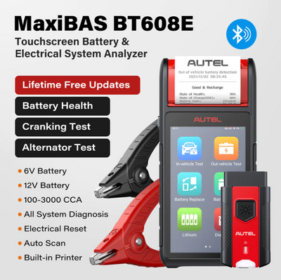 Autel MaxiBAS BT608E Car Battery Tester with Inbuilt Printer