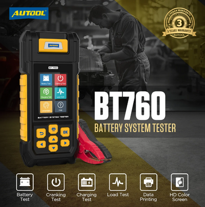 AUTOOL BT760 Battery Tester 6V-32Volts With Printer