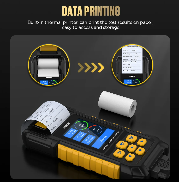 AUTOOL BT760 Battery Tester 6V-32Volts With Printer