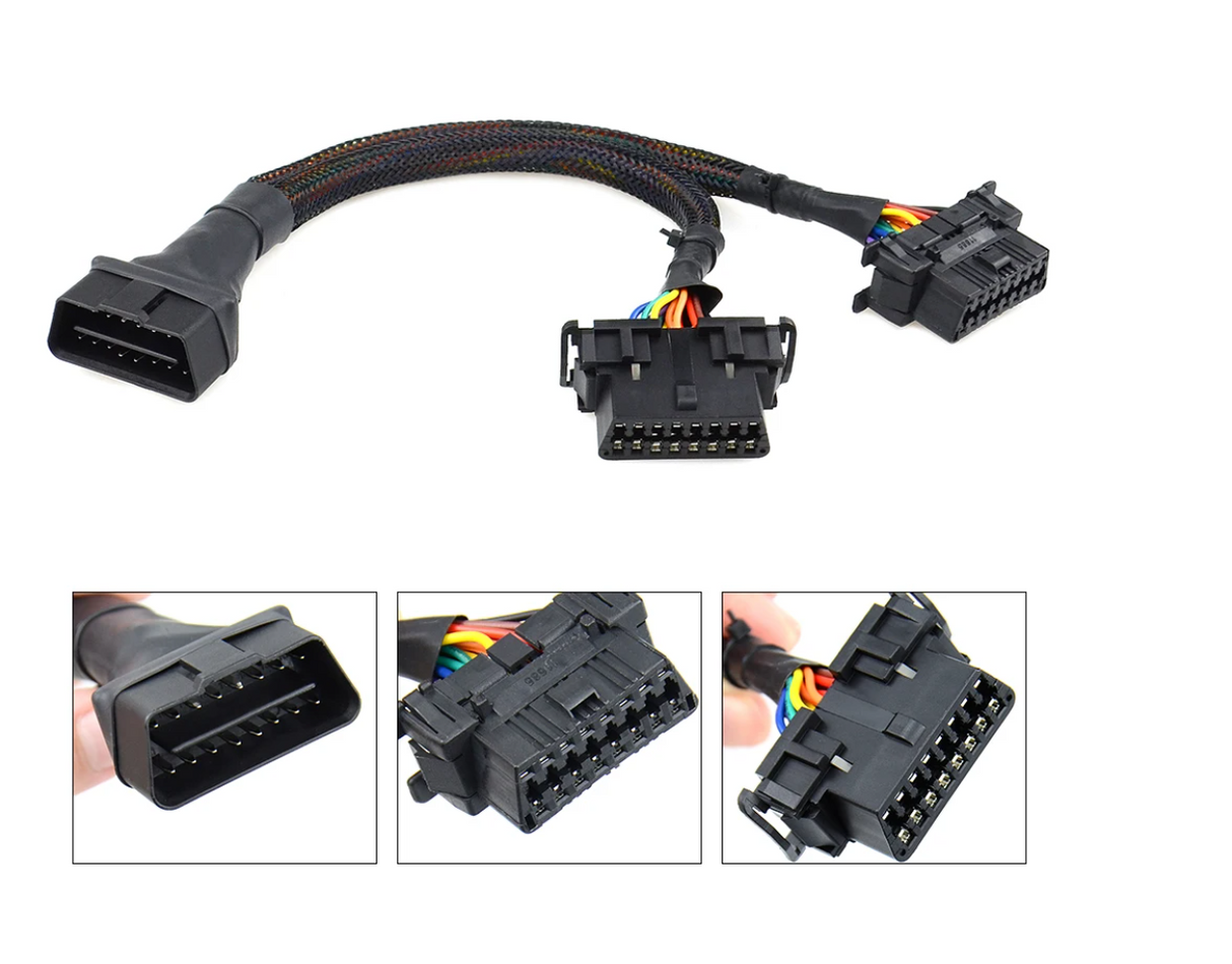 OBD2 Splitter Y Extension Cable 16 Pin