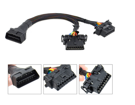 OBD2 Splitter Y Extension Cable 16 Pin