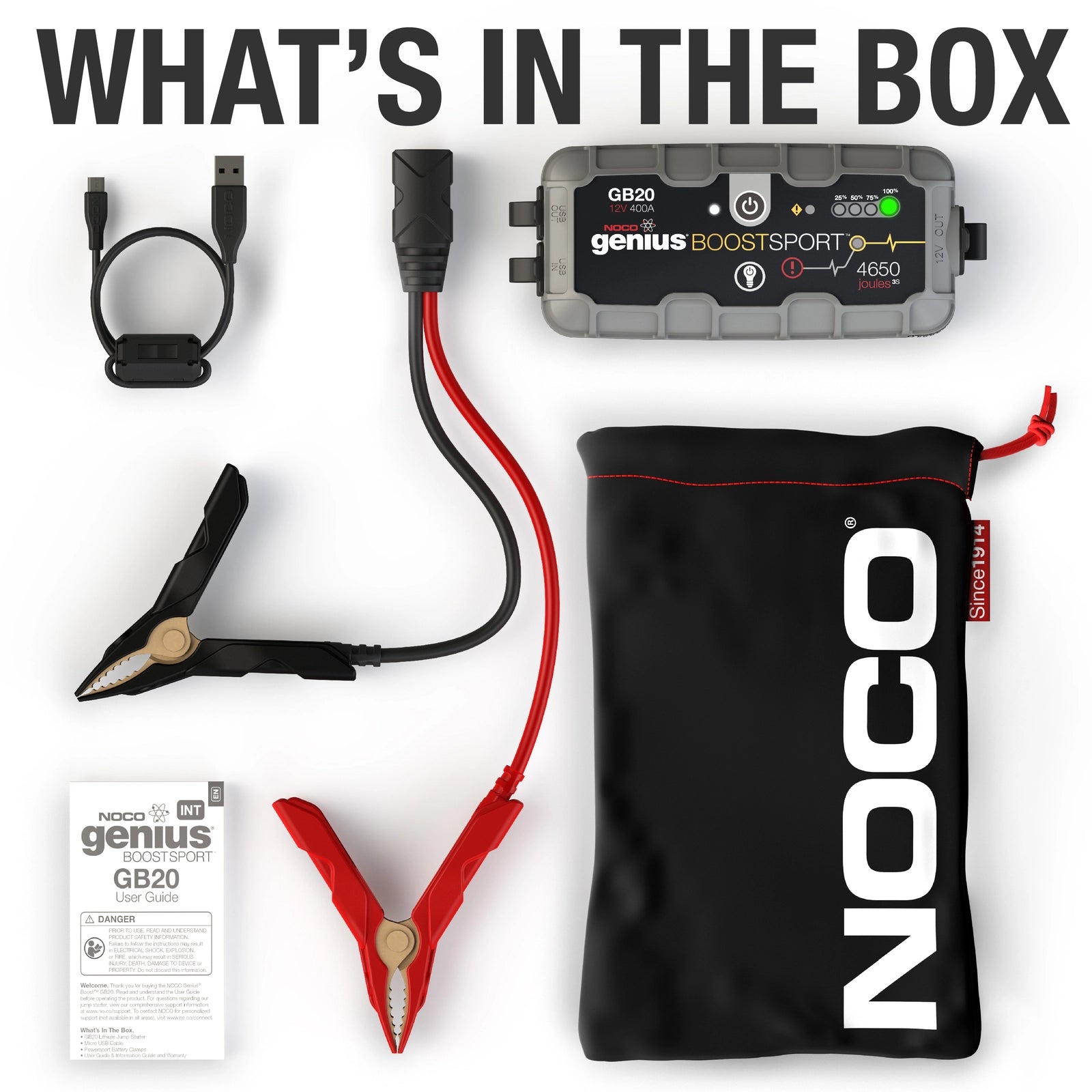 NOCO GENIUS BOOST GB20 Jump Starter GB20 Premium Diagnostic