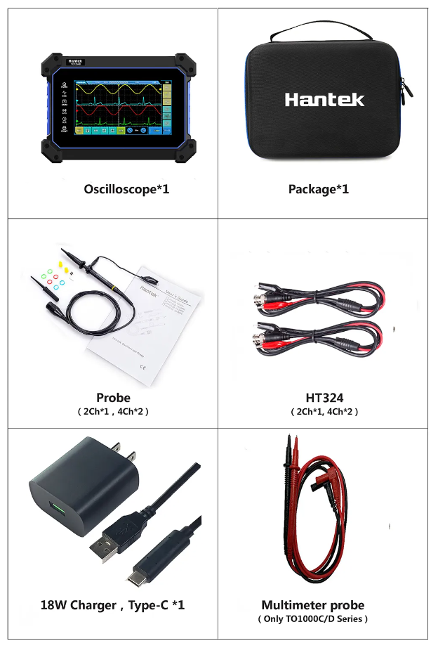 Hantek TO1254D Touch Screen Digital Oscilloscope 4 Channel