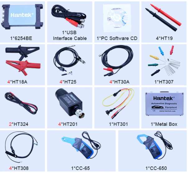 Hantek 6254BE Digital Oscilloscope Full Kit 250MHz