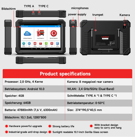 Launch X431 V+ HD scan tool for heavy duty trucks