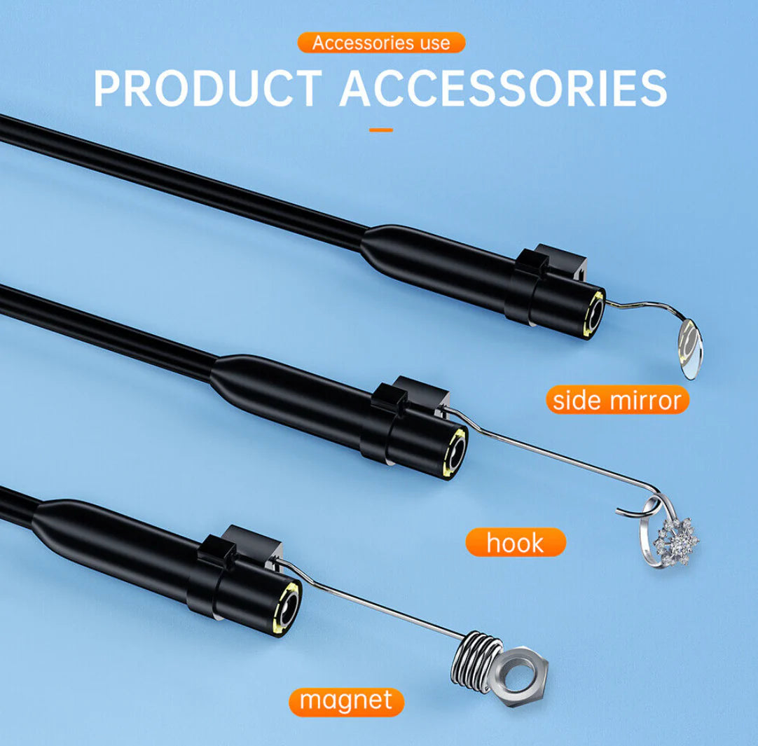 HD borescope hook mirror and magnet accessories