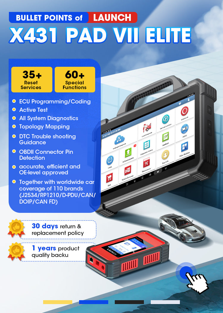 Launch X-431 PAD 7 Elite with ADAS Calibration, Online Coding and Programming