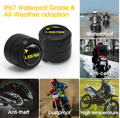 Motorcycle TPMS System With Bluetooth Sensors Tyre Pressure Monitoring for Motorbikes