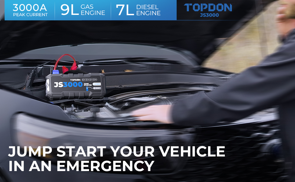 Topdon JS3000 3000A Jump Starter 12V Power Bank