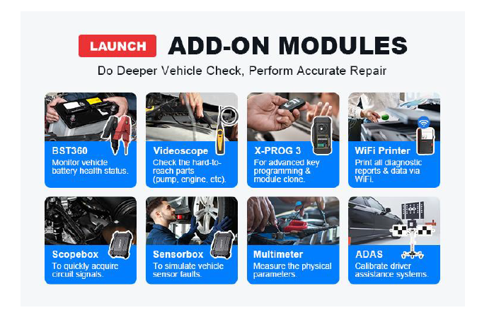 Launch X431 ProS V5.0 compatible add-on modules