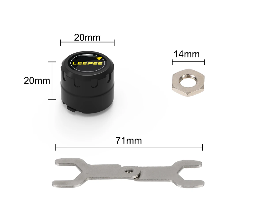 TPMS with Bluetooth sensors for motorbikes
