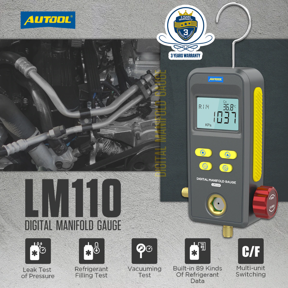 Autool lm110 digital gauge leak hvac testing