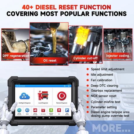 Launch X431 V+ HD maintenance and service functions menu