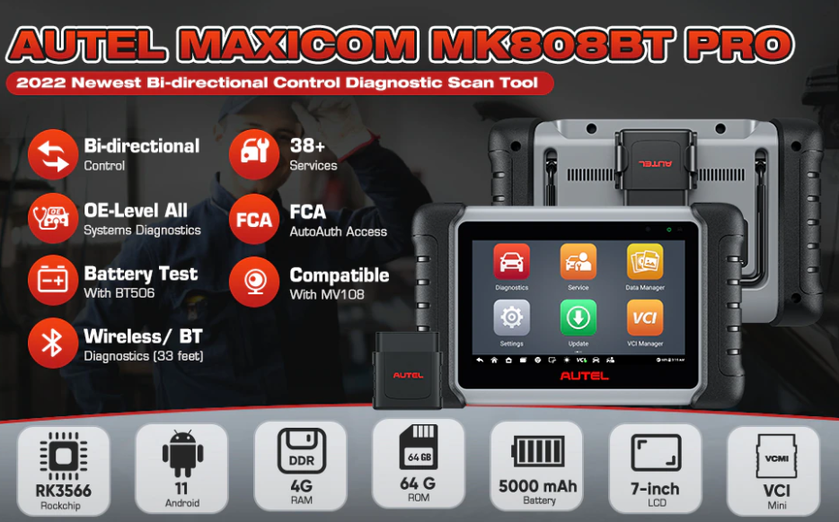 Professional OBD2 Scanner Autel MaxiCOM MK808BT