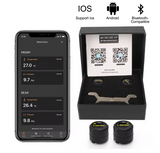 tyre pressure & temperature monitoring via Bluetooth sensors