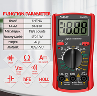 ANENG DM850 Digital AC/DC Multimeter - Red