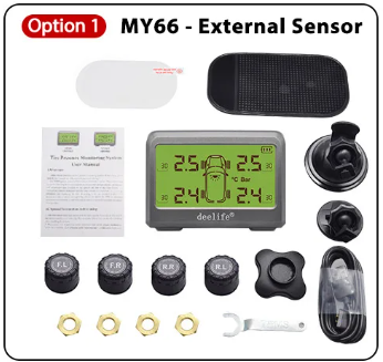 Deelife Solar Powered Tyre Pressure Monitoring System - Car TPMS