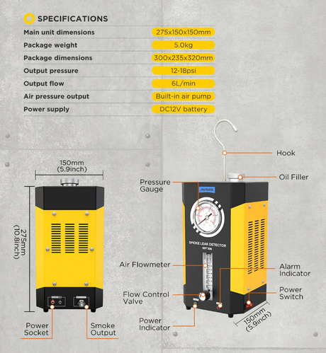 AUTOOL SDT206 system leak tester specifications