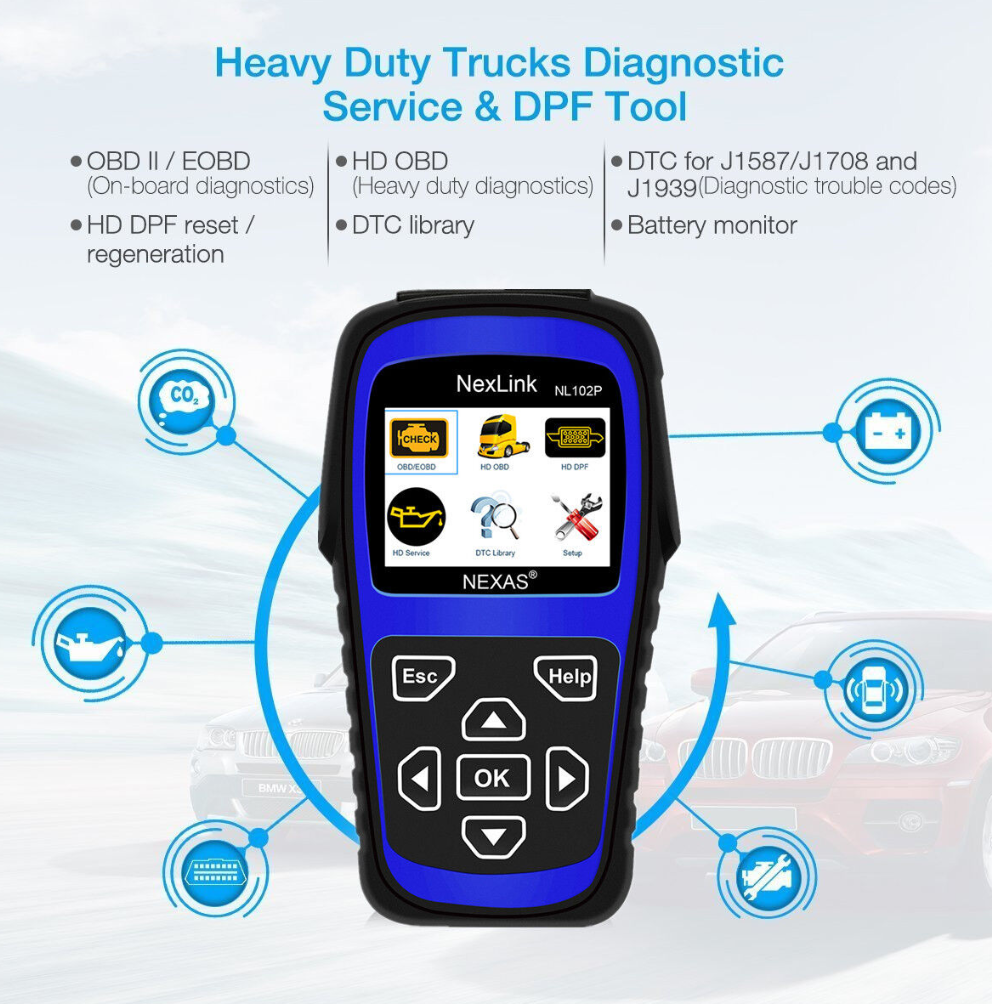 Nexas Truck and Machinery 24V OBD2 Diagnostic Scan Tool