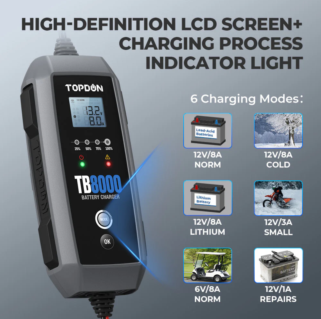 Topdon TB8000 6 charging modes