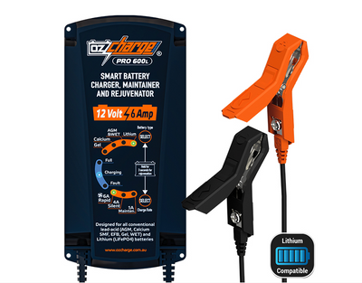 OzCharge 12V 6A Battery Charger and Maintainer Lithium Pro Series