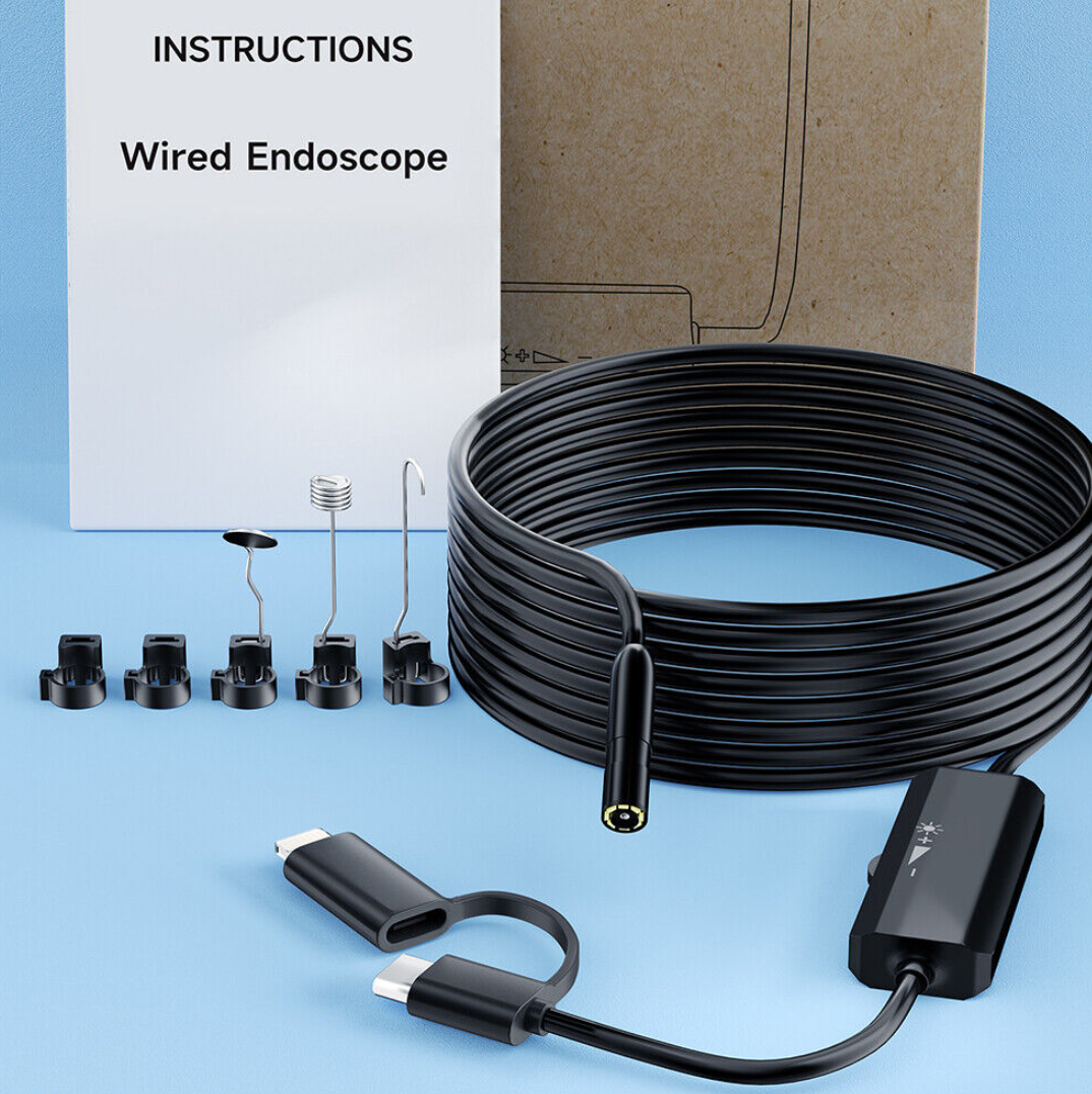 HD borescope kit contents and package inclusions