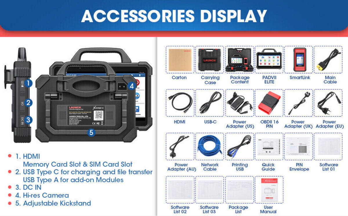 Launch X-431 PAD 7 Elite with ADAS Calibration, Online Coding and Programming