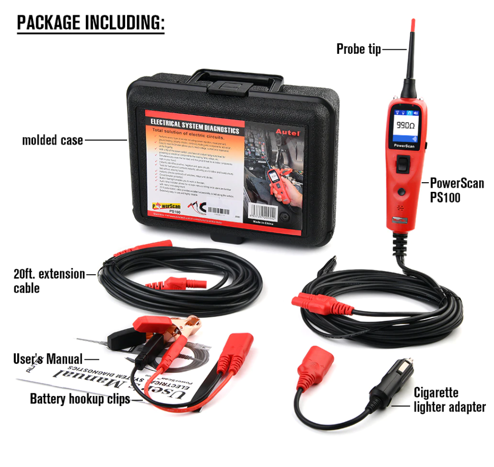 2026 Autel PowerScan PS100 Circuit Tester – Power Probe Style Diagnostic Tool