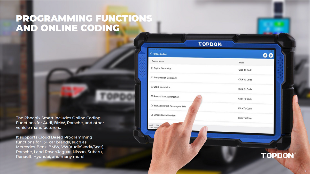 Topdon Phoenix Smart Advanced Intelligent 12/24v Diagnostic Scan Tool - Premium Diagnostic Equipment