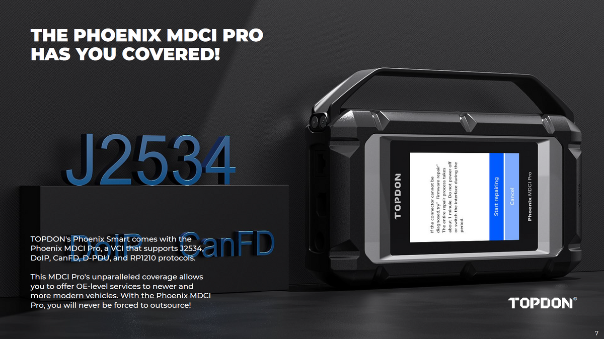 Topdon Phoenix Smart Advanced Intelligent 12/24v Diagnostic Scan Tool - Premium Diagnostic Equipment