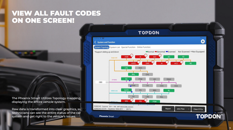 Topdon phoenix smart topology mapping car scanner