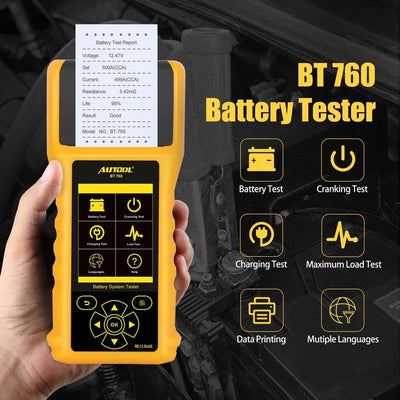 Autool BT760 Battery tester with printer for cars