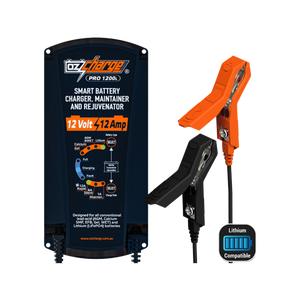 OzCharge 12V 12A Battery Charger and Maintainer Lithium Pro Series