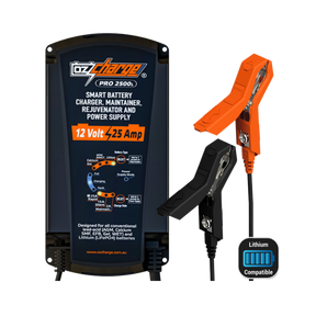 OzCharge 12V 25A Battery Charger and Maintainer Lithium Pro Series