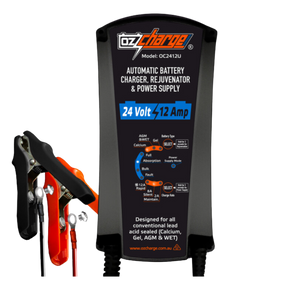 OzCharge 24V 12A Battery Charger Maintainer and Power Supply