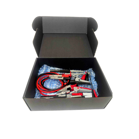 electrical probes and clips set in a black box