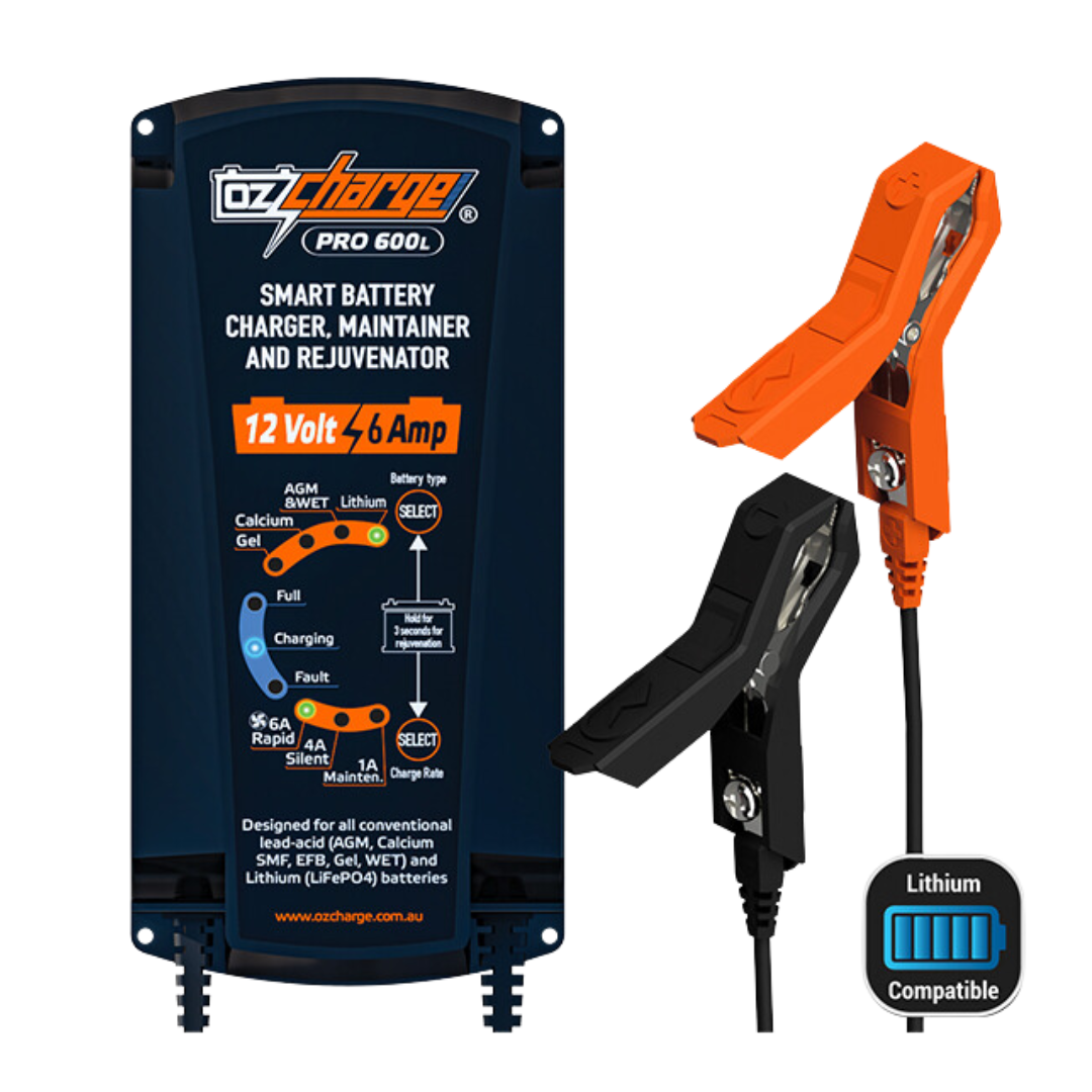 OzCharge 12V 6A Battery Charger and Maintainer Lithium Pro Series