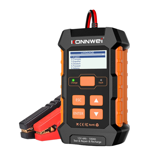 KONNWEI KW520 Battery Charger + Tester + Repairer For 12/24V