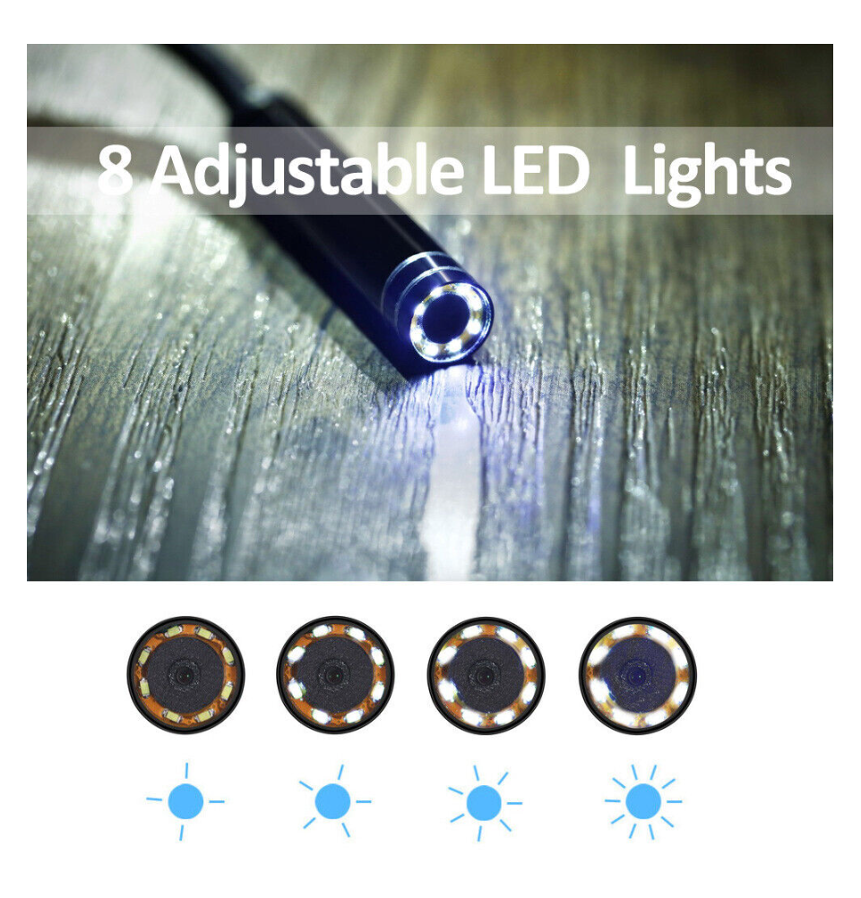 WiFi borescope inspection camera 8 adjustable LED lights